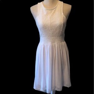 Francesca white fitted skater skirt dress . Sz S